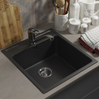 Кухонная мойка uperwood из искусственного камня UPD-406_прямоугольная, цвет уголь 391020200