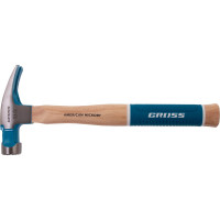 Молоток-гвоздодер GROSS 380 г, угол 75, магнит, обрезиненная рукоятка american hickory 10413