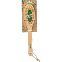 Щётка для сухого массажа BRADEX из чайного дерева, с щетиной кактуса, с ручкой, 30 см KZ 1064