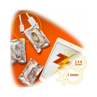 Кабель для iPhone ZeepDeep OneLove Lightning, 2.4A, FastCharging, 1м, white 795247