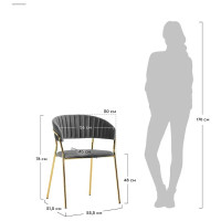 Стул BRADEX turin черный с золотыми ножками FR 0797