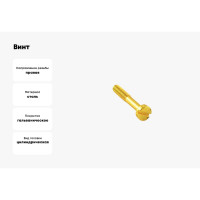 Винт для установки с распределительными коробами и tv розетками Bironi металл, цвет золото, 10 шт./уп. B-914-31-10