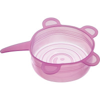 Набор универсальных растягивающихся крышек BRADEX 6 шт, силикон, розовый TK 0578