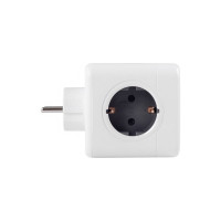 Разветвитель ROCKETSOCKET Cube Original 4 Euro 16A, 2 USB A с блоком 5В/2.1А  цвет серый GN1204