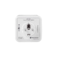 Разветвитель ROCKETSOCKET Cube Original 4 Euro 16A, 2 USB A с блоком 5В/2.1А  цвет серый GN1204