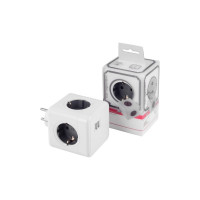 Разветвитель ROCKETSOCKET Cube Original 4 Euro 16A, 2 USB A с блоком 5В/2.1А  цвет серый GN1204