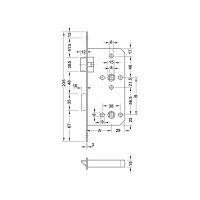 Врезной замок Hafele WC черный, 55/20 911.25.431