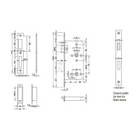 Врезной замок Hafele WC латунь полированная 55/24 911.02.150