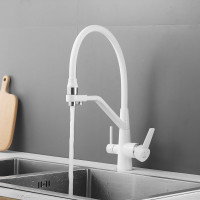 Смеситель для кухни ROSE с подключением к фильтру питьевой воды, белый R558C