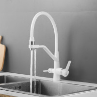 Смеситель для кухни ROSE с подключением к фильтру питьевой воды, белый R558C