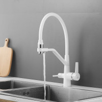 Смеситель для кухни ROSE с подключением к фильтру питьевой воды, белый R558C