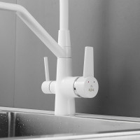 Смеситель для кухни ROSE с подключением к фильтру питьевой воды, белый R558C