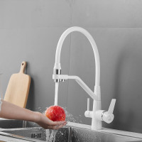 Смеситель для кухни ROSE с подключением к фильтру питьевой воды, белый R558C