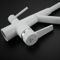 Смеситель для кухни ROSE с подключением к фильтру питьевой воды, белый R558C