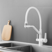 Смеситель для кухни ROSE с подключением к фильтру питьевой воды, белый R558C