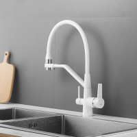 Смеситель для кухни ROSE с подключением к фильтру питьевой воды, белый R558C