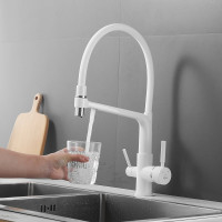 Смеситель для кухни ROSE с подключением к фильтру питьевой воды, белый R658C