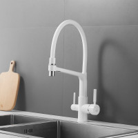 Смеситель для кухни ROSE с подключением к фильтру питьевой воды, белый R658C