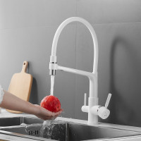 Смеситель для кухни ROSE с подключением к фильтру питьевой воды, белый R658C