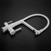 Смеситель для кухни ROSE с подключением к фильтру питьевой воды, белый R658C