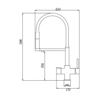 Смеситель для кухни ROSE с подключением к фильтру питьевой воды, черный R758H
