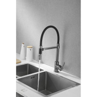 Смеситель для кухни ROSE с гибким изливом и магнитным держателем, оружейная сталь R133T