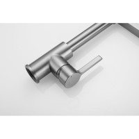 Смеситель для кухни ROSE с гибким изливом и магнитным держателем, оружейная сталь R133T