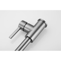 Смеситель для кухни ROSE с гибким изливом и магнитным держателем, оружейная сталь R133T