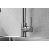 Смеситель для кухни ROSE с гибким изливом и магнитным держателем, оружейная сталь R133T