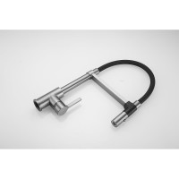 Смеситель для кухни ROSE с гибким изливом и магнитным держателем, оружейная сталь R133T