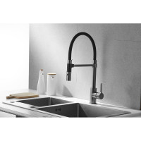 Смеситель для кухни ROSE с гибким изливом и магнитным держателем, оружейная сталь R133T