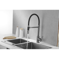 Смеситель для кухни ROSE с гибким изливом и магнитным держателем, оружейная сталь R133T