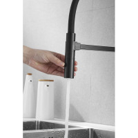 Смеситель для кухни ROSE с гибким изливом и магнитным держателем, черный R133H