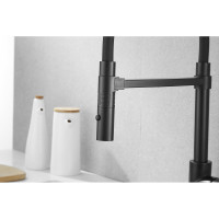 Смеситель для кухни ROSE с гибким изливом и магнитным держателем, черный R133H