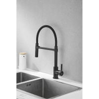Смеситель для кухни ROSE с гибким изливом и магнитным держателем, черный R133H