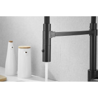 Смеситель для кухни ROSE с гибким изливом и магнитным держателем, черный R133H