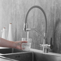 Смеситель для кухни ROSE с подключением к фильтру питьевой воды, сатин R558L