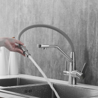 Смеситель для кухни ROSE с подключением к фильтру питьевой воды, сатин R558L