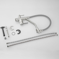 Смеситель для кухни ROSE с подключением к фильтру питьевой воды, сатин R558L