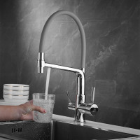 Смеситель для кухни ROSE с подключением к фильтру питьевой воды, хром R658