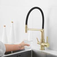 Смеситель для кухни ROSE с подключением к фильтру питьевой воды, бронза R658Q