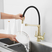 Смеситель для кухни ROSE с подключением к фильтру питьевой воды, бронза R658Q