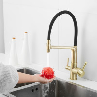 Смеситель для кухни ROSE с подключением к фильтру питьевой воды, бронза R658Q