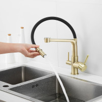 Смеситель для кухни ROSE с подключением к фильтру питьевой воды, бронза R658Q