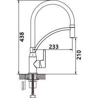 Смеситель для кухни SHEVANIK с гибким изливом, черный S643H-3