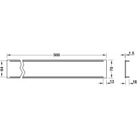 Решетка вентиляционная 500x70 мм, алюминий, серебристый Hafele 575.00.952