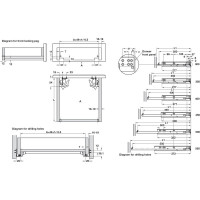 Направляющие Hafele Matrix runners UM A30 полного выдвижения, 16-19 мм, soft-close, 450 мм 433.10.545