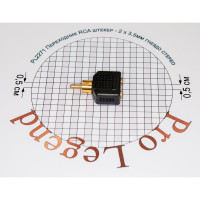 Переход RCA штекер - 2x3.5мм гнездо стерео Pro Legend пластик Gold, Gold, PL2271