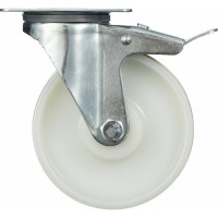 Колесо поворотное с тормозом (125 мм; подшипник скольжения; грузоподъемность 250 кг; полиамид) СТЕЛЛА-ТЕХНИК N48125PNYB