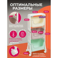 Этажерка Violet Junior напольная, 3-х ярусная, на колесах, микс 771300